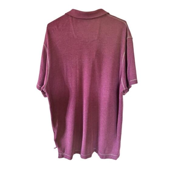 Robert Graham Polo Shirt Size XL Burgundy Cotton Modal Blend - Picture 3 of 5